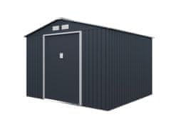 IWHOME Zahradní domek ARES E 8,84 m² antracit + podlahová konstrukce ARES E IWH-10230048 + IWH-10240016