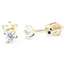 Cutie Diamonds Minimalistični uhani iz rumenega zlata z diamanti DZ8014-30-00-X-1
