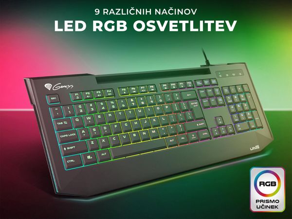 Ultra tanka gaming tipkovnica z RGB LED osvetlitvijo