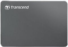 Transcend zunanji trdi disk EXT 1 TB StoreJet 25C3, USB 3.0, kovinsko siv, aluminij