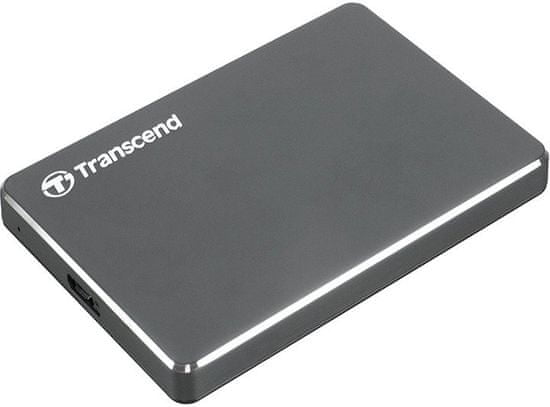 Transcend zunanji trdi disk EXT 2 TB StoreJet 25C3, USB 3.0, kovinsko siv, aluminij