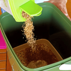 Skaza Bokashi Organko kompostnik, 16 l, sivo-zelen + posip 1 kg