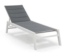 BLUMFELDT Renazzo Lounge vrtni ležalnik, belo/siva