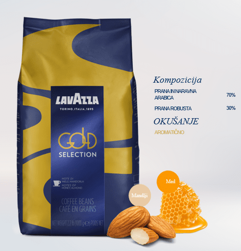 Lavazza  Gold Selection kava v zrnu, 1 kg