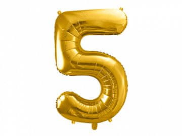folijski balon "5" ZLAT 86 cm | FB1M-5-019