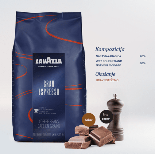 Lavazza Gran Espresso kava v zrnu, 1 kg