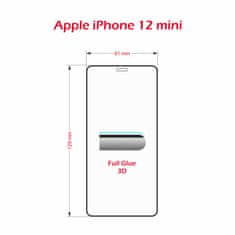 SWISSTEN zaščitno steklo Ultra Durable 3D Apple iPhone 12 mini 64701864, črno
