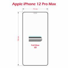 SWISSTEN zaščitno steklo Ultra Durable 3D Full Glue Glass Apple iPhone 12 Pro Max 64701866, črno