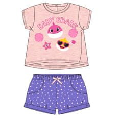 Disney 2200006961 Baby Shark dekliški komplet majice in kratkih hlač, roza, 80
