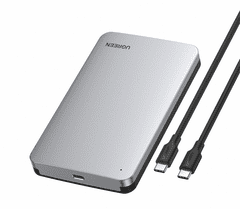 Ugreen ohišje za HDD/SSD disk, 6.35 cm (2.5), USB-C 3.1 UASP v SATA3, srebrno