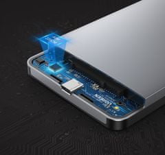 Ugreen ohišje za HDD/SSD disk, 6.35 cm (2.5), USB-C 3.1 UASP v SATA3, srebrno