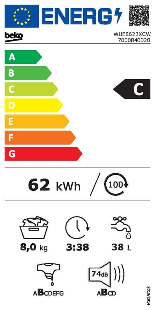 Beko WUE8622XCW pralni stroj