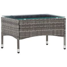 Vidaxl Klubska mizica siva 60x40x36 cm poli ratan