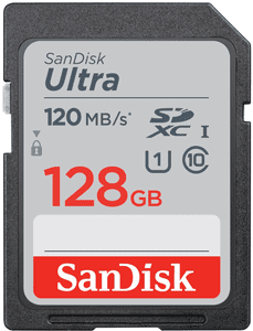 SanDisk Ultra, SDXC, 128 GB, 120 MB/s (SDSDUN4-128G-GN6IN)