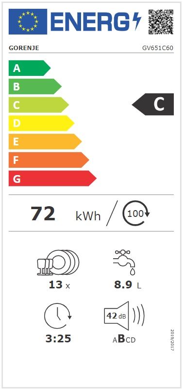 Gorenje GV651C60 pomivalni stroj