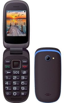 MaxCom preklopni mobilni telefon MM818, črn