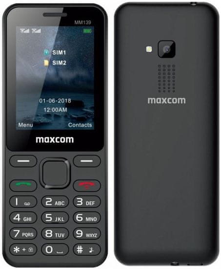 MaxCom MM139 mobilni telefon, črn