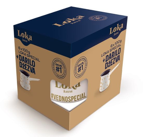 Loka kava darilno pakiranje kava Special, 6 x 100 g + džezva, 0,4 L