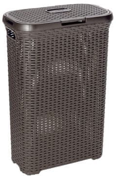 Curver koš za perilo Rattan, 40 l, temno rjav