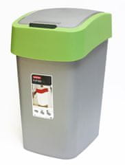 Koš za smeti Pacific Flip bin 25 l, zeleno-srebrn