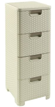 Curver predalnik iz ratana, 4 x 14 l