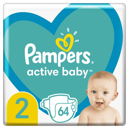 Pampers Active Baby plenice, vel. 2, 4–8 kg, 64 kosov
