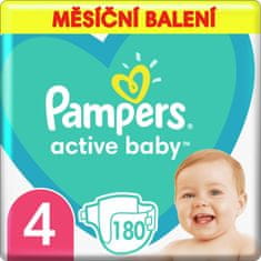 Pampers Active Baby plenice, vel. 4, 9–14 kg, 180 kosov