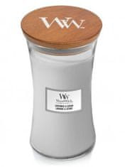 Woodwick Dišeča vaza za sveče velika sivka in cedra 609,5 g