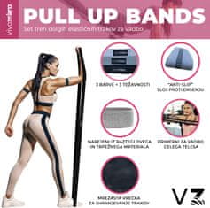 Pull Up Bands – Set treh dolgih elastičnih trakov za vadbo celega telesa