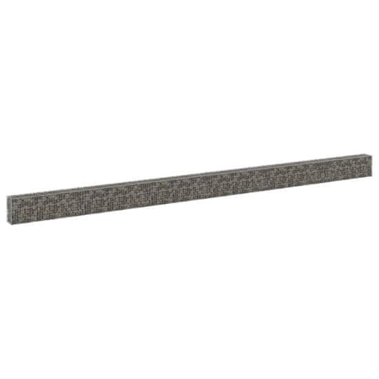 Vidaxl Gabionska stena s pokrovi iz pocinkanega jekla 900x30x50 cm
