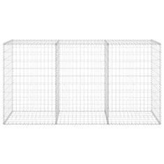 Vidaxl Gabionska stena s pokrovi iz pocinkanega jekla 200x60x100 cm