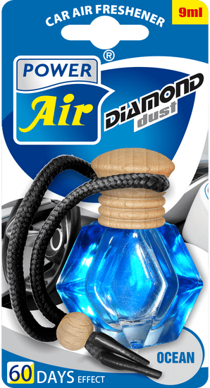 Power Air Diamond Dust osvežilec za avto, modri ocean, 9 ml