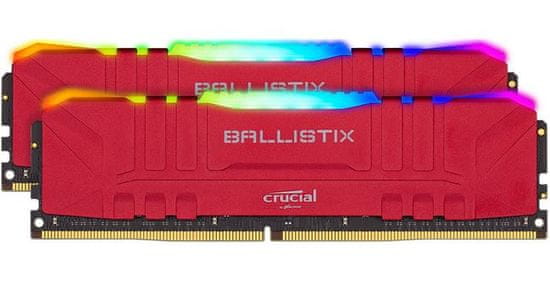 Crucial Ballistix Red RGB pomnilnik (RAM), DDR4 32 GB (2x 16 GB), 3200 MT/s, CL16 (BL2K16G32C16U4RL)