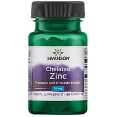 Swanson Kelirani cink (cinkov glicinat), 30 mg, 90 kapsul