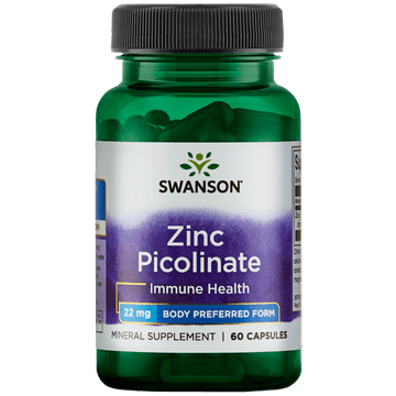 Swanson Cinkov pikolinat, cinkov pikolinat, 22 mg, 60 kapsul