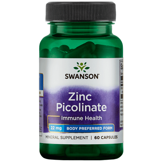 Swanson Cinkov pikolinat, cinkov pikolinat, 22 mg, 60 kapsul