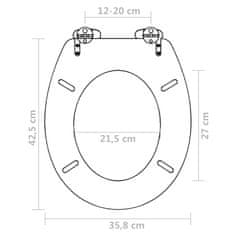 Greatstore Sedež za WC školjko s počasnim zapiranjem 2 kosa MDF rjav