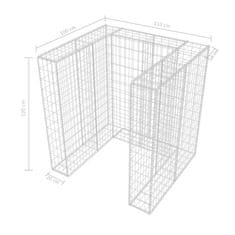 Vidaxl Gabion enojna ograda za koš za smeti jeklo 110x100x120 cm