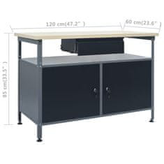 Vidaxl Delovna miza črna 120x60x85 cm jeklo