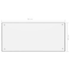 shumee Kuhinjska zaščitna obloga bela 90x40 cm kaljeno steklo