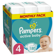 Pampers Active Baby plenice, vel. 4, 9–14 kg, 180 kosov - odprta embalaža