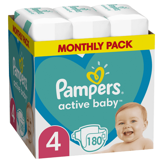 Pampers Active Baby plenice, vel. 4, 9–14 kg, 180 kosov