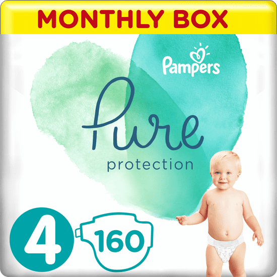 Pampers Pure Protection plenice, vel. 4, 9–14 kg, 160 kosov