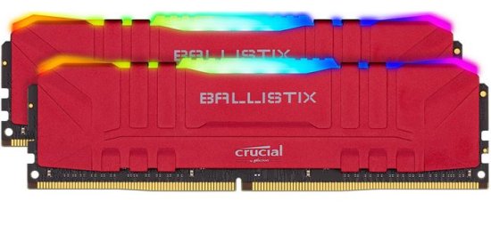 Crucial Ballistix Red RGB pomnilnik (RAM), DDR4 16 GB (2x 8 GB), 3600 MT/s, CL16 (BL2K8G36C16U4RL)