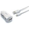 Ksix USB polnilec za avto in MFI Certified Lightning kabel 2.4A