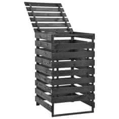 Vidaxl Enojna lopa za smetnjak 70x75x121 cm barvana trdna borovina