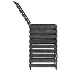 Vidaxl Enojna lopa za smetnjak 70x75x121 cm barvana trdna borovina