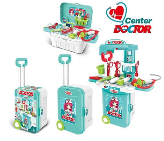 4Kids otroški igralni set za zdravnika v kovčku s kolesi