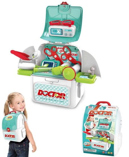 4Kids nahrbtnik z dodatki za zdravnika, otroški igralni set