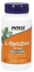 NOW Foods L-OptiZinc cink + baker, 30 mg, 100 zeliščnih kapsul